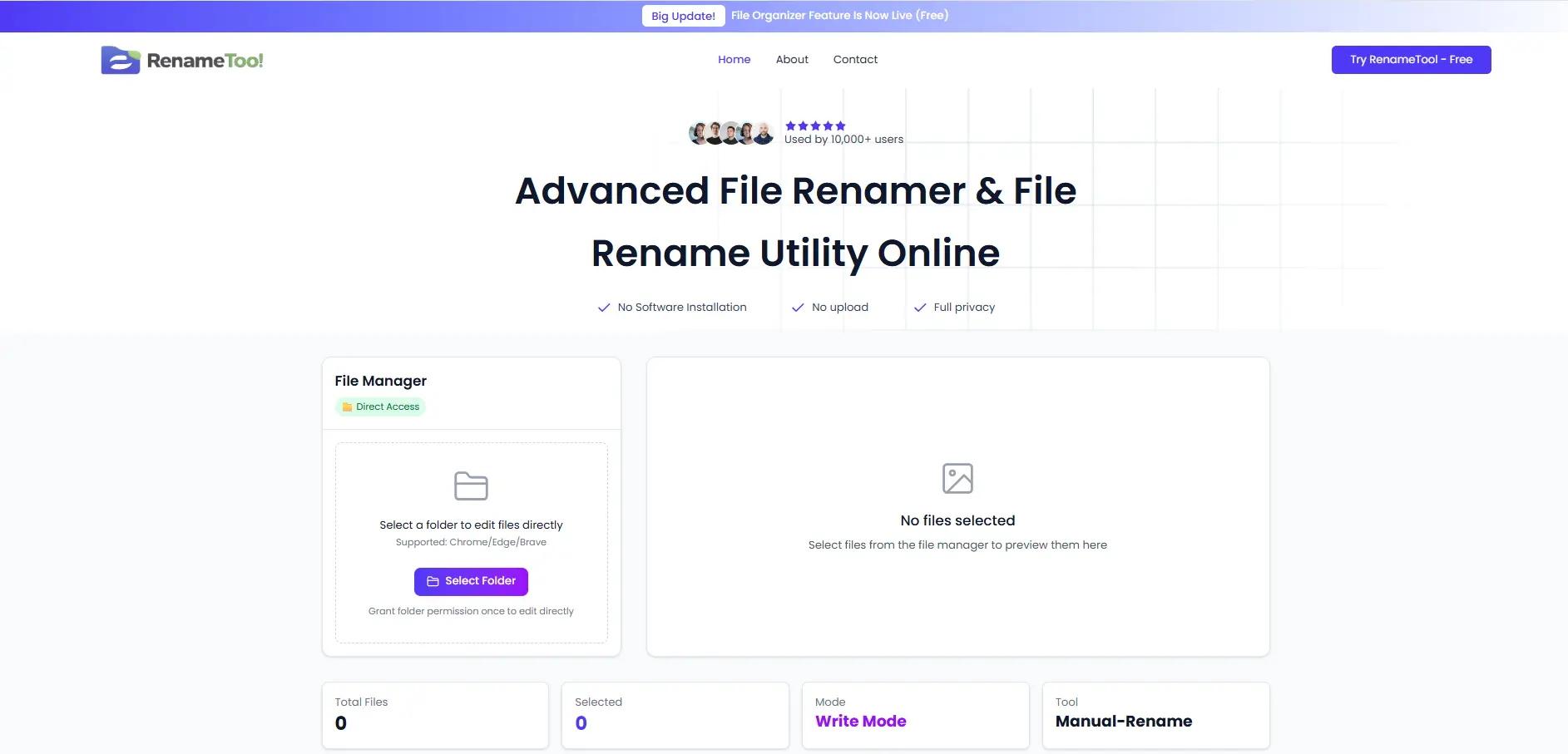 RenameTool – Advanced File Renamer & File Organizer Online