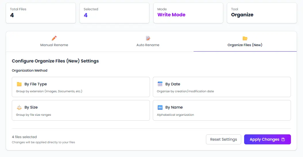 RenameTool – Advanced File Renamer & File Organizer Online